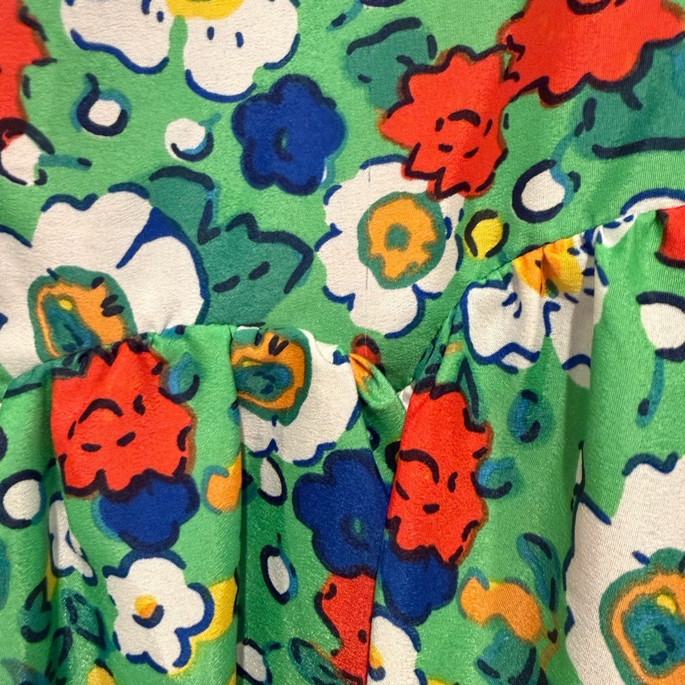 Eva Franco Retro Floral Fit & Flare Dress Garden Party Chic - Picture 6 of 6